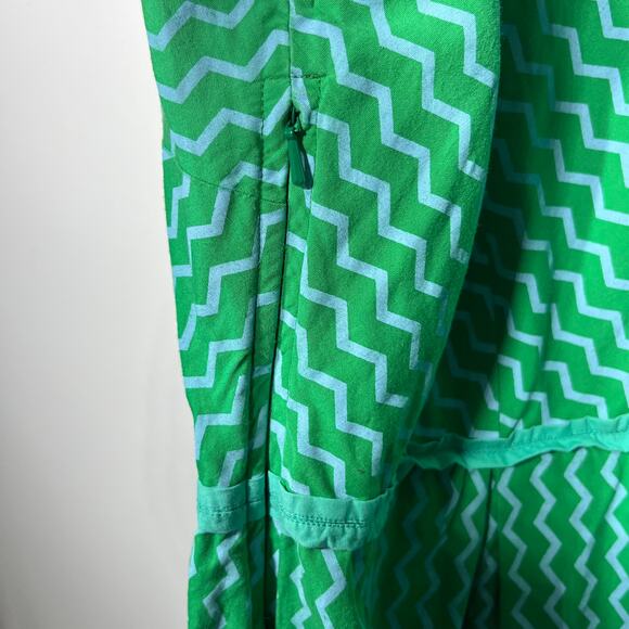 eshakti Dress Custom Green Chevron Stripe Fit and Flare Sleeveless Spring 2X - Picture 5 of 9